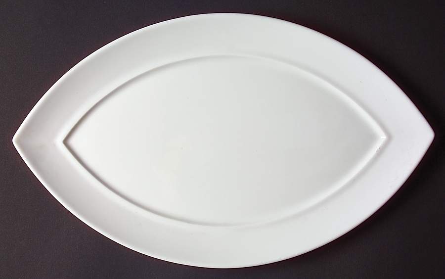 Fusion White 14" Oval Serving Platter by Bernardaud-1
