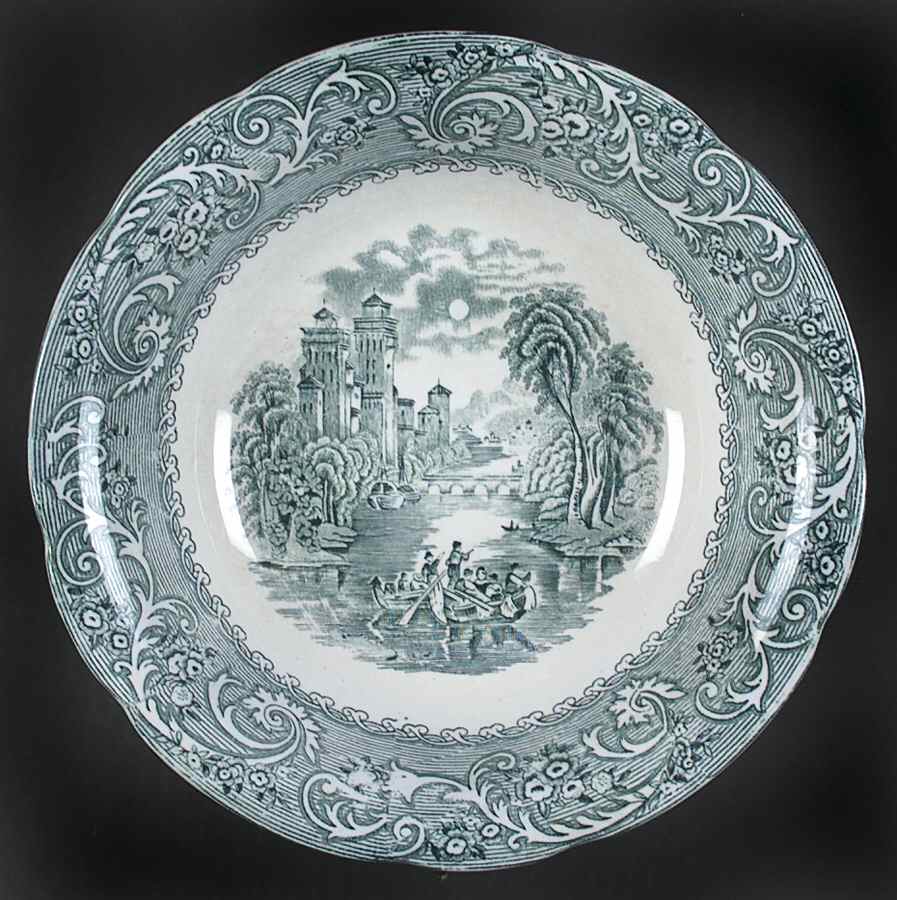Rhine Blue Green 10" Round Vegetable Bowl by Bourne & Leigh-1