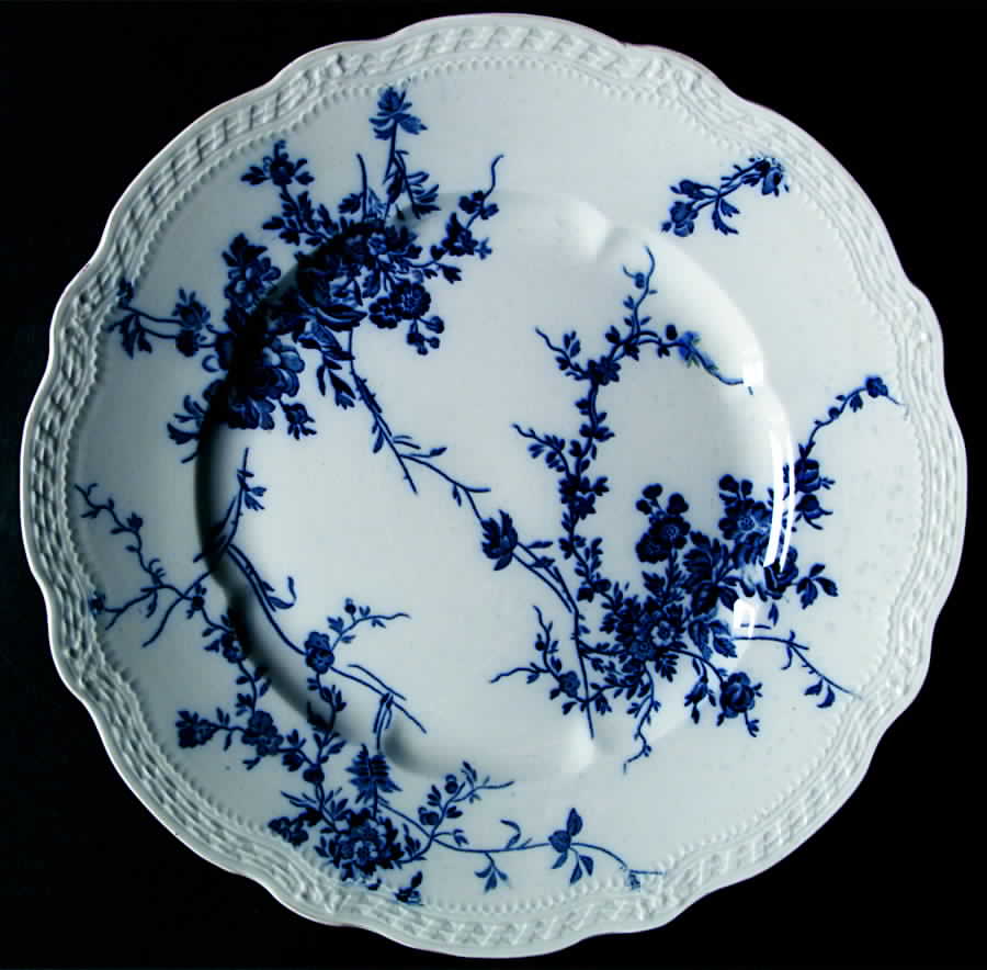Princess (Blue Flowers Off Edge) Dinner Plate by Booths-1