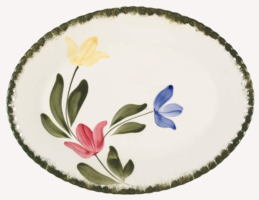 Peggie's Posies Variant 13" Oval Serving Platter by Blue Ridge Southern Pottery-1