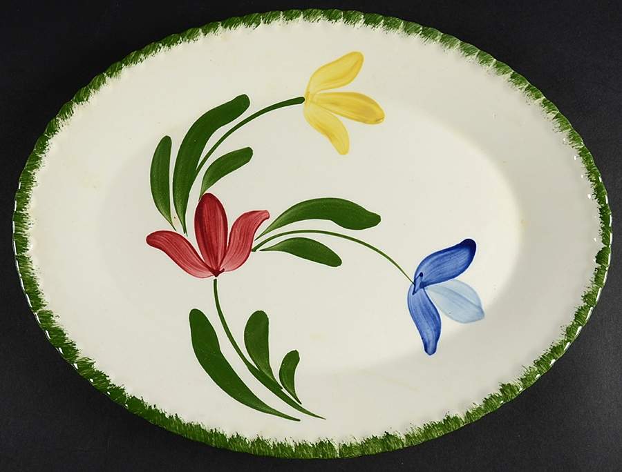 Peggie's Posies Variant 13" Oval Serving Platter by Blue Ridge Southern Pottery-1