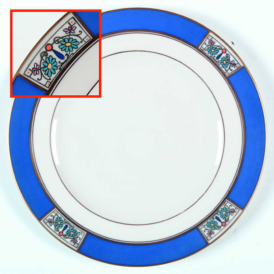 E7 Blue Salad Plate by Morgan Belleek (USA)-1