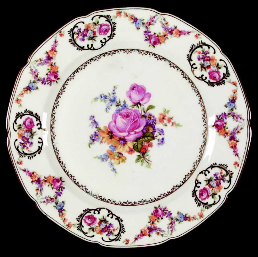Imperial Rose (Cream Background) Dinner Plate by Baronet-1