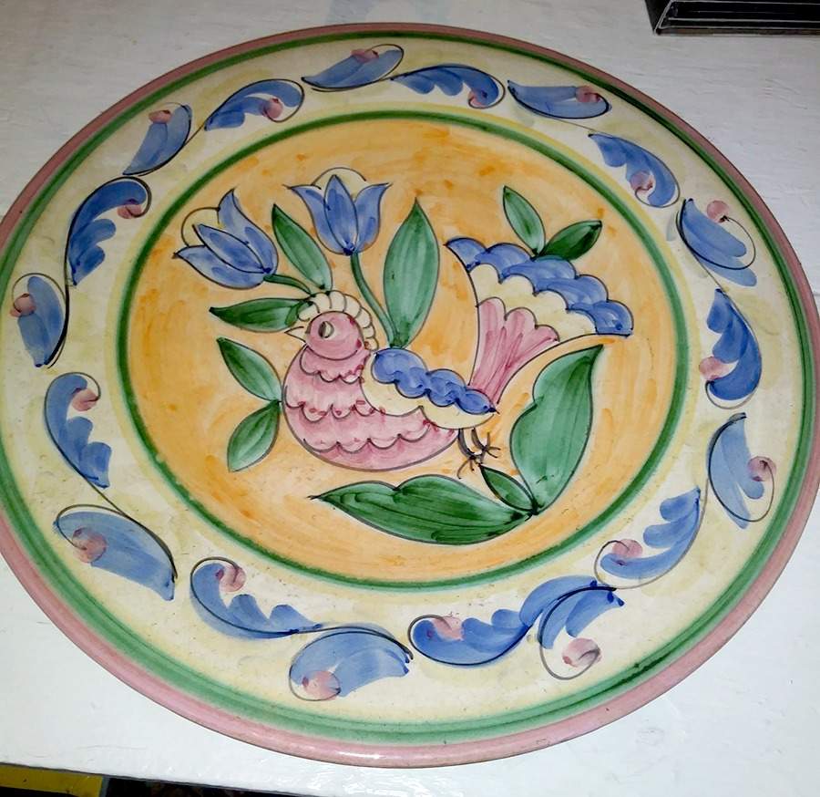Red Bird Chop Plate (Round Platter) by Belari-1