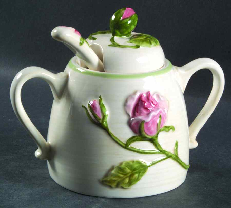 Garden Rose Sugar Bowl & Lid by Block-1