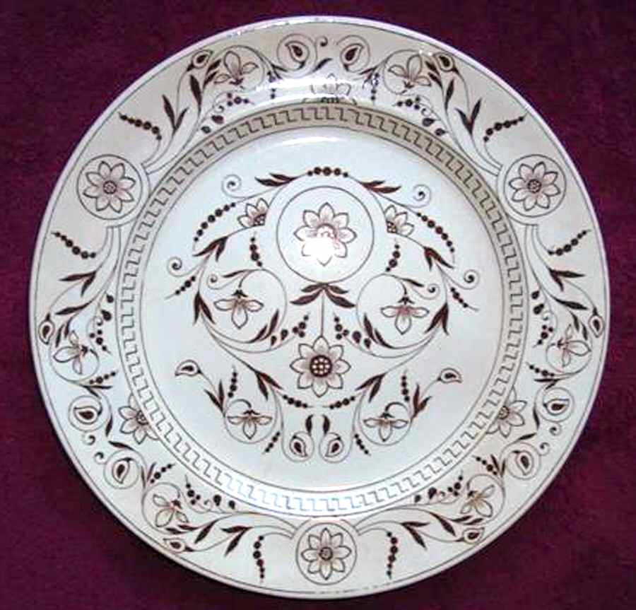 Dresden (Brown) Dinner Plate by Booths-1