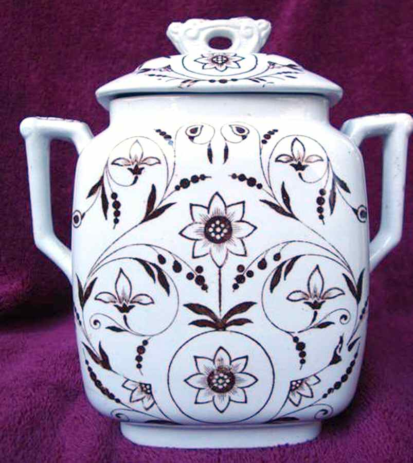 Dresden (Brown) Sugar Bowl & Lid by Booths-1