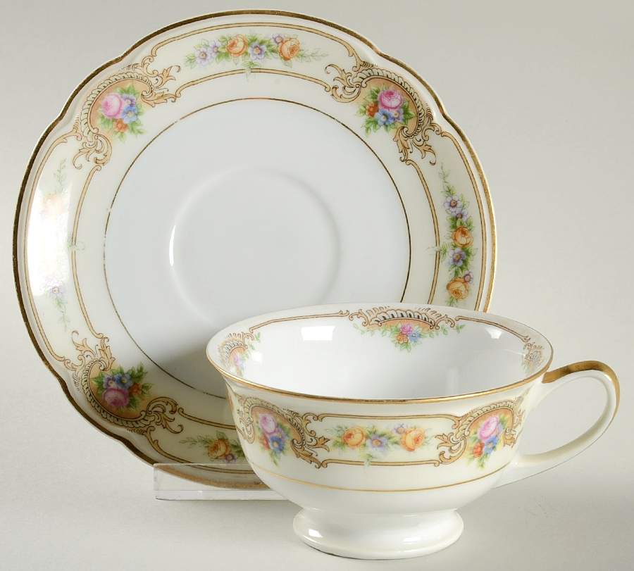 BLK108 Footed Cup & Saucer Set by Black Knight-1