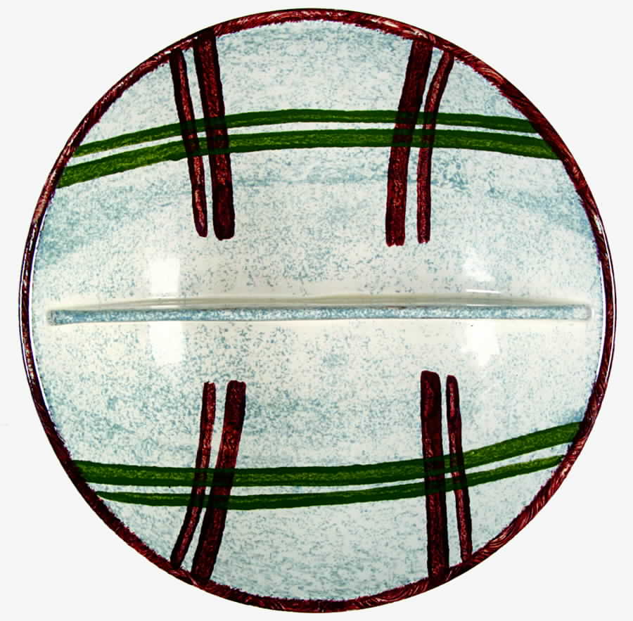Blue Plaid 8" Round Divided Vegetable Bowl by Blue Ridge Southern Pottery-1