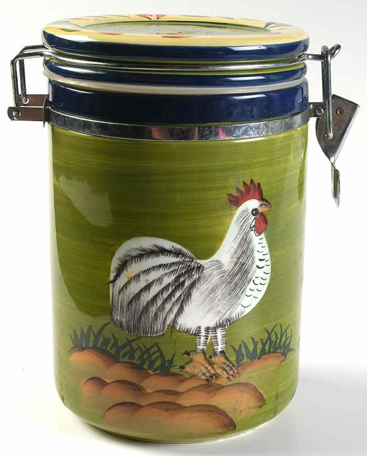 Provence Rooster Collection Medium Canister & Lid by Baum Brothers-1