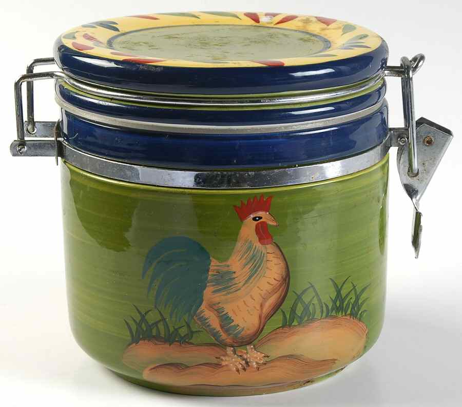 Provence Rooster Collection Small Canister & Lid by Baum Brothers-1