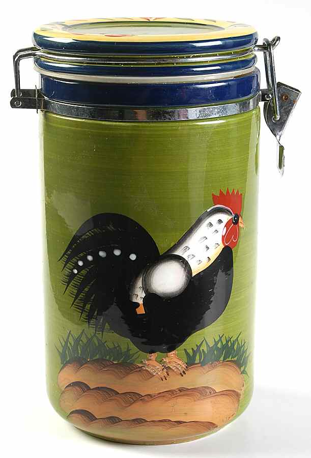 Provence Rooster Collection Large Canister & Lid by Baum Brothers-1