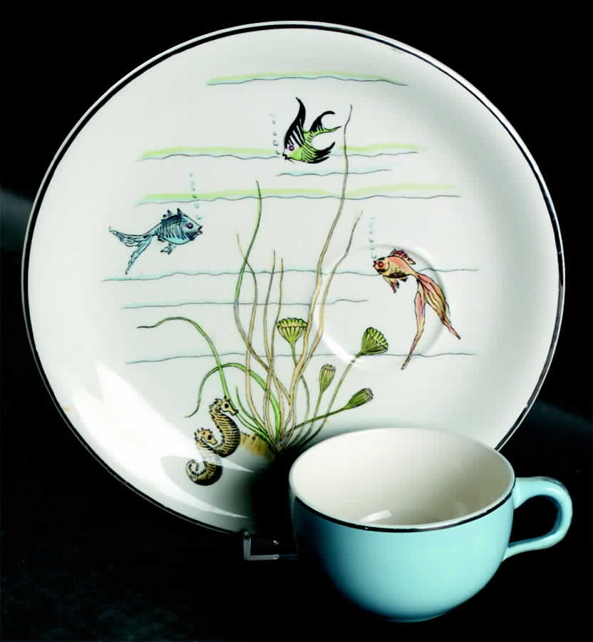 Blue Lagoon Snack Plate & Cup Set by British Anchor-1