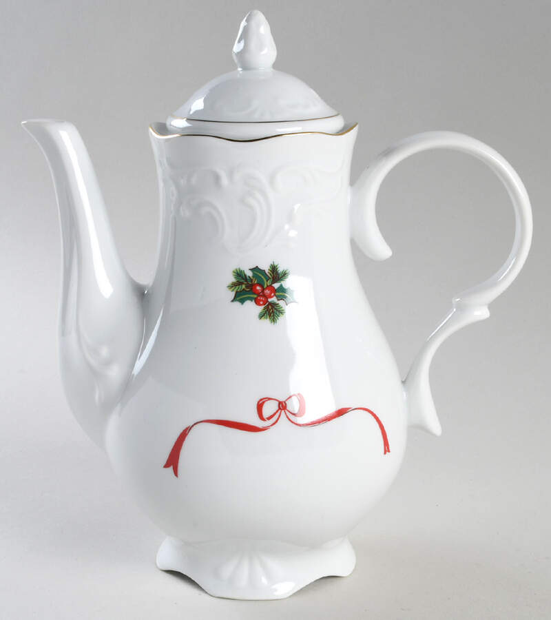 Basket of Cheer (Scalloped, Swirl Embossed) Coffee Pot & Lid by Baum Brothers-1