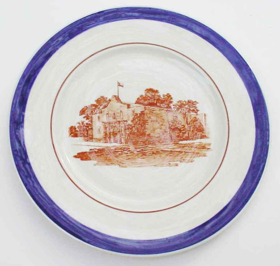 Alamo Blue (Missouri, Kansas and Texas) Dinner Plate by Buffalo Pottery-1