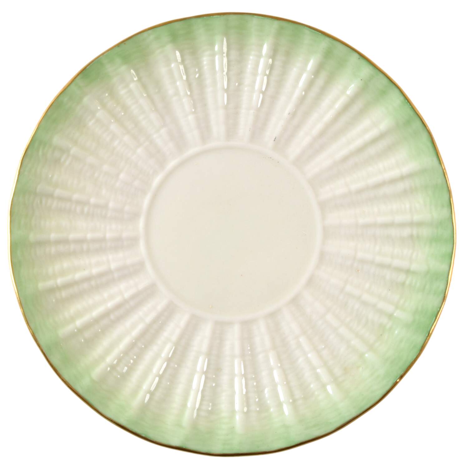 Neptune Green Saucer for Footed Cup by Belleek Pottery (Ireland)-1