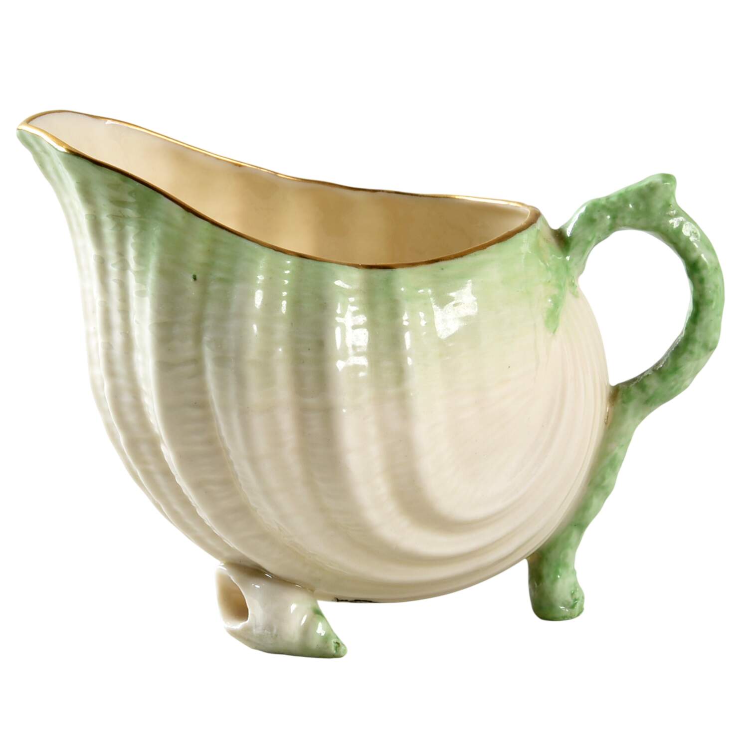 Neptune Green Creamer by Belleek Pottery (Ireland)-1