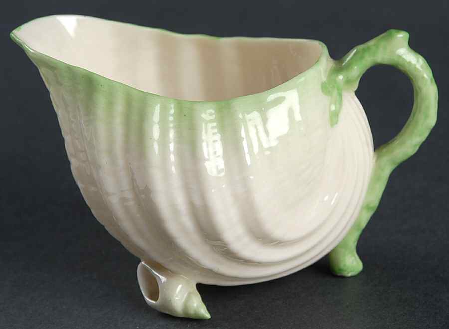Neptune Green Mini Creamer by Belleek Pottery (Ireland)-1