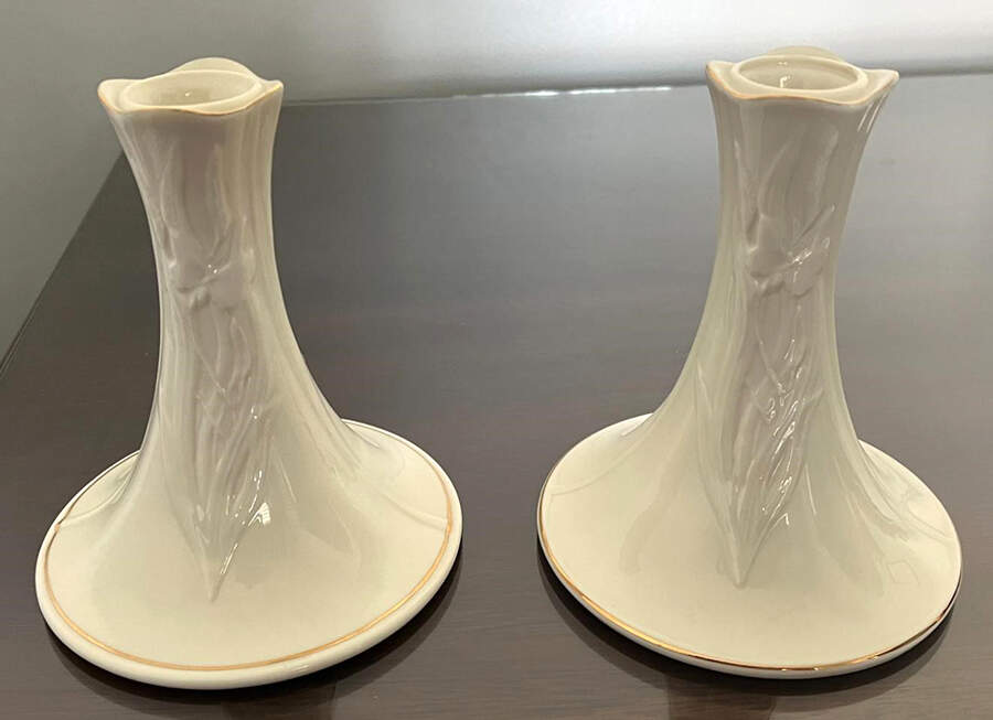Butterfly Collection 5" Candlestick by Belleek Pottery (Ireland)-1