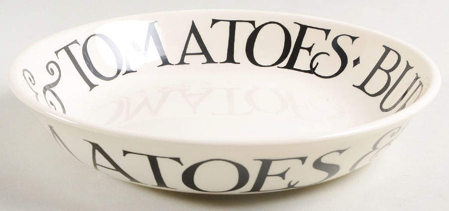 Black Toast & Marmalade 8" Individual Pasta Bowl by Emma Bridgewater-1