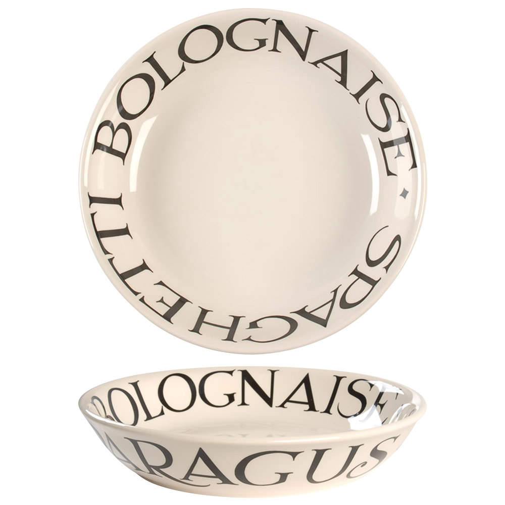 Black Toast & Marmalade 9" Individual Pasta Bowl by Emma Bridgewater-1
