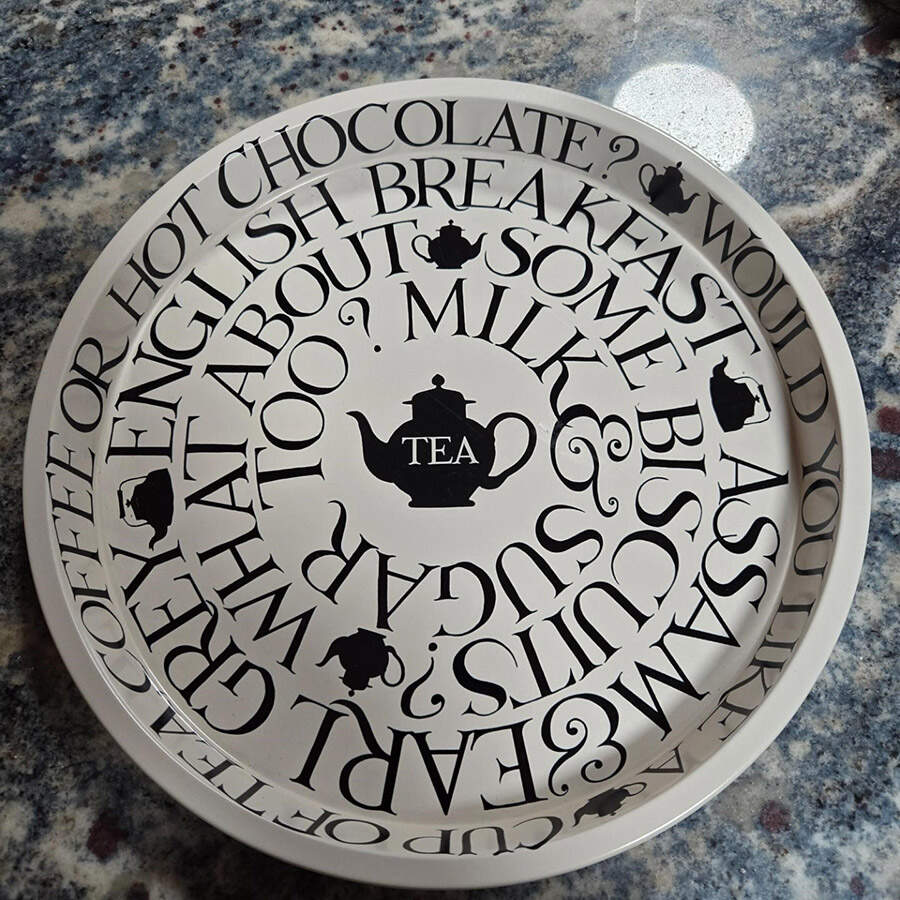 Black Toast & Marmalade 12" Metal Round Tray by Emma Bridgewater-1