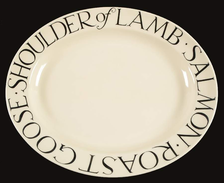 Black Toast & Marmalade 17" Oval Serving Platter by Emma Bridgewater-1