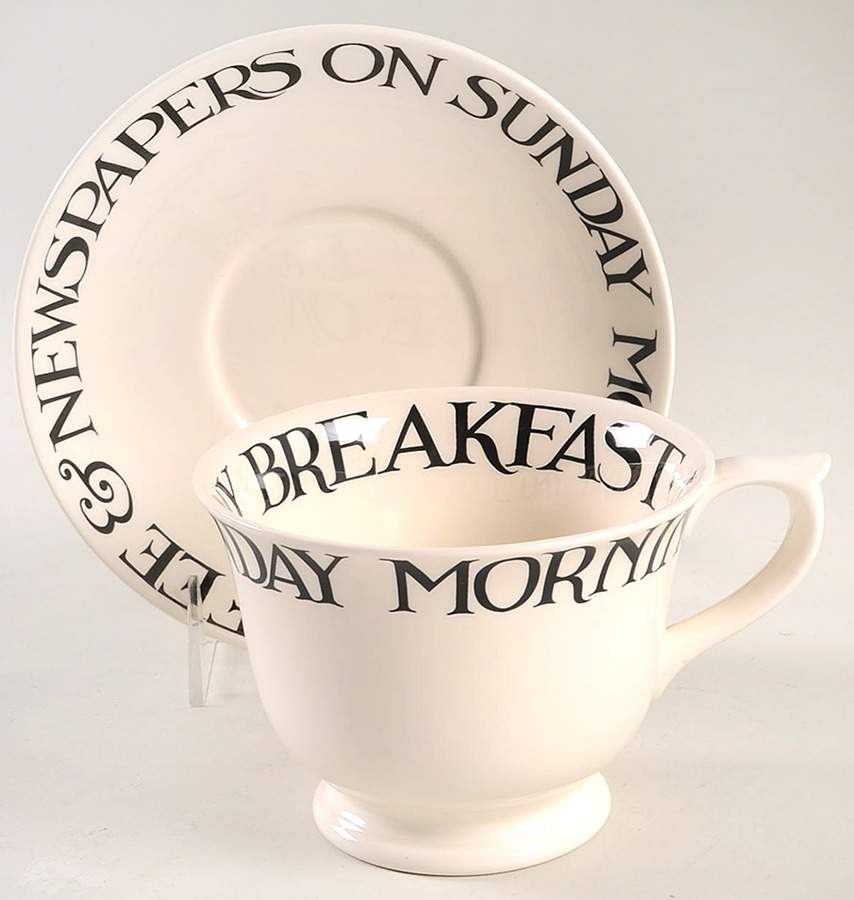 Black Toast & Marmalade Footed Cup & Saucer Set by Emma Bridgewater-1