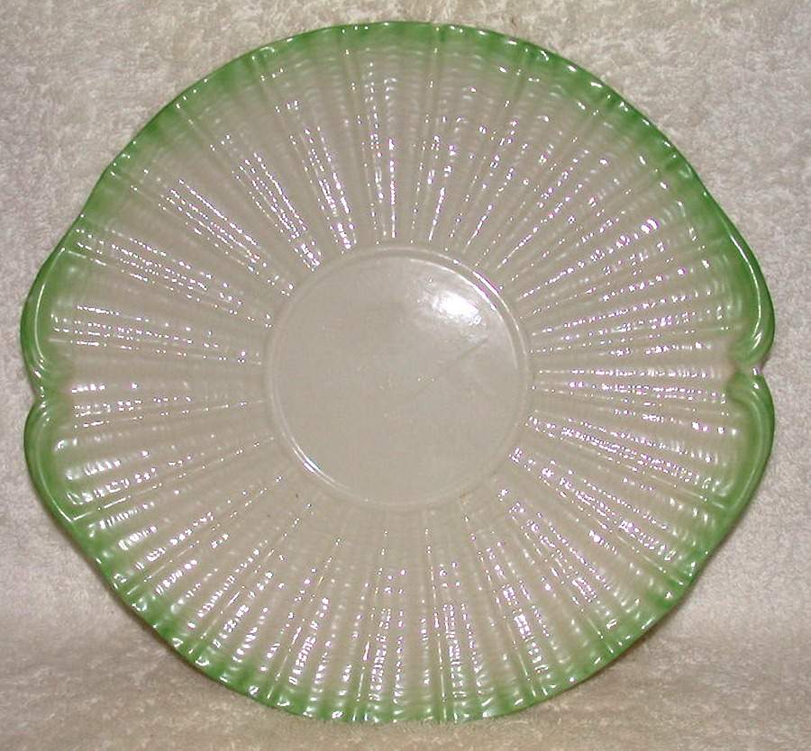 Tridacna Green (No Trim) Handled Cake Plate by Belleek Pottery (Ireland)-1