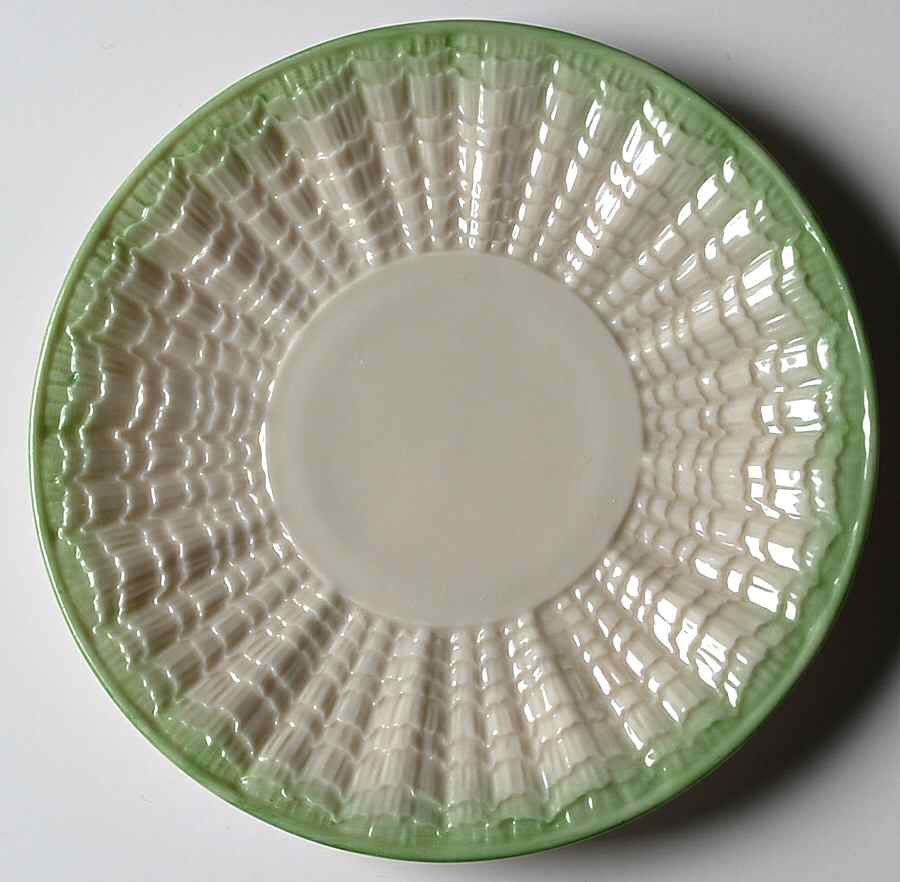 Tridacna Green (No Trim) Bread & Butter Plate by Belleek Pottery (Ireland)-1