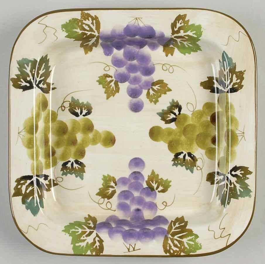 Wine Grapes 8" Square Tray by Baum Brothers-1