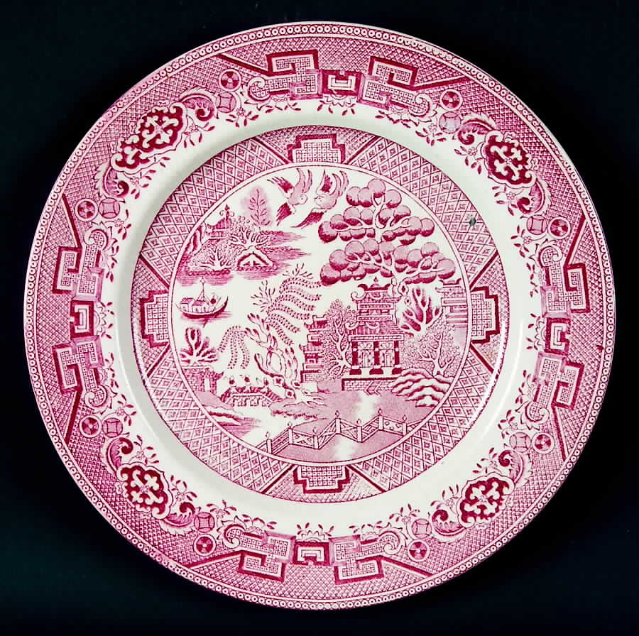 Willow Pink Dinner Plate by British Anchor-1