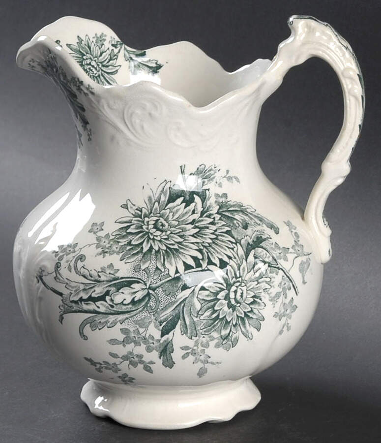 Chrysanthemum Green 40 Oz Pitcher by Buffalo Pottery-1