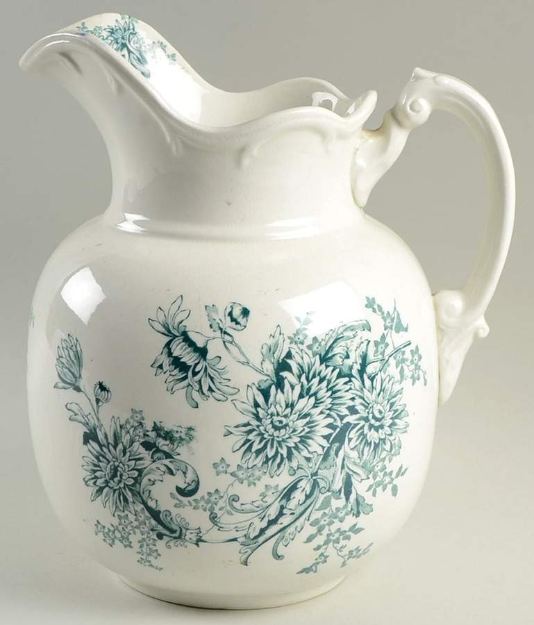 Chrysanthemum Green 160 Oz Pitcher (For Bowl Set) by Buffalo Pottery-1