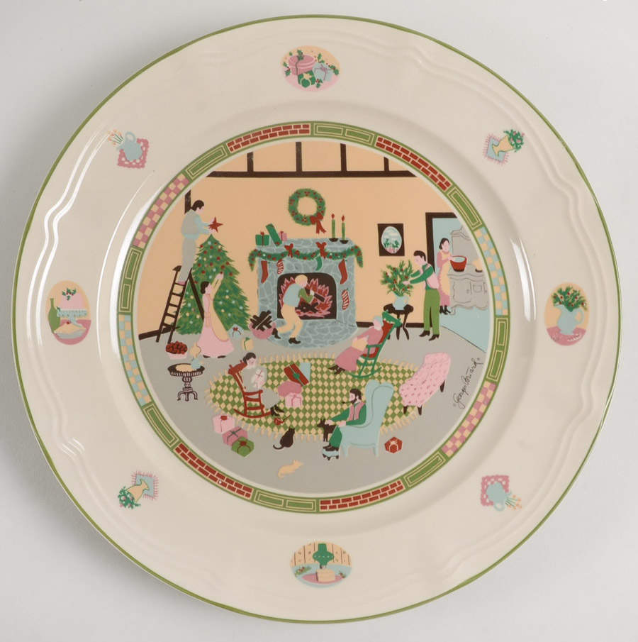 A Winter Celebration 12" Chop Plate (Round Platter) by Georges Briard-1