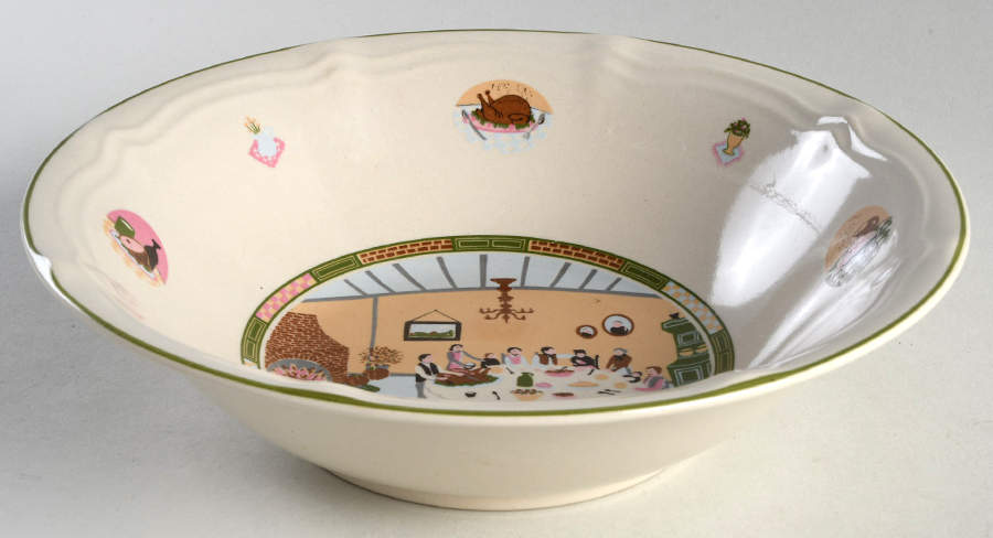 A Winter Celebration 9" Round Vegetable Bowl by Georges Briard-1