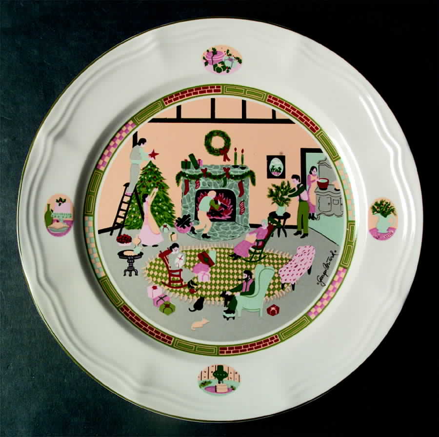 A Winter Celebration Dinner Plate by Georges Briard-1