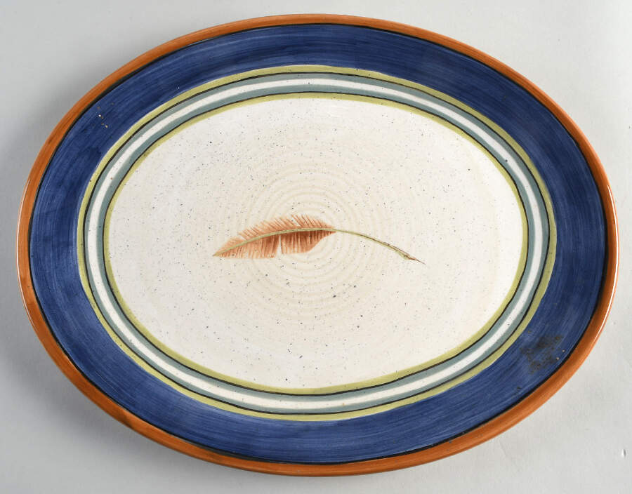 Quill 14" Oval Serving Platter by Bob Timberlake-1