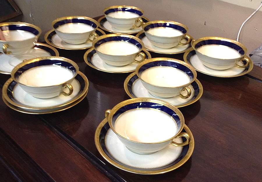 Fontainebleau-White Flat Cream Soup Bowl & Saucer Set by Black Knight-1