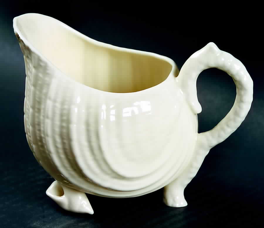 Neptune White Creamer by Belleek Pottery (Ireland)-1