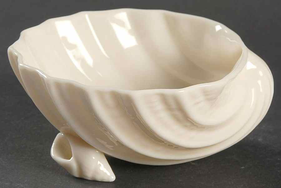 Neptune White Large Shell Shaped Dish by Belleek Pottery (Ireland)-1