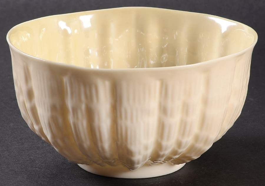 Neptune White Open Sugar Bowl by Belleek Pottery (Ireland)-1