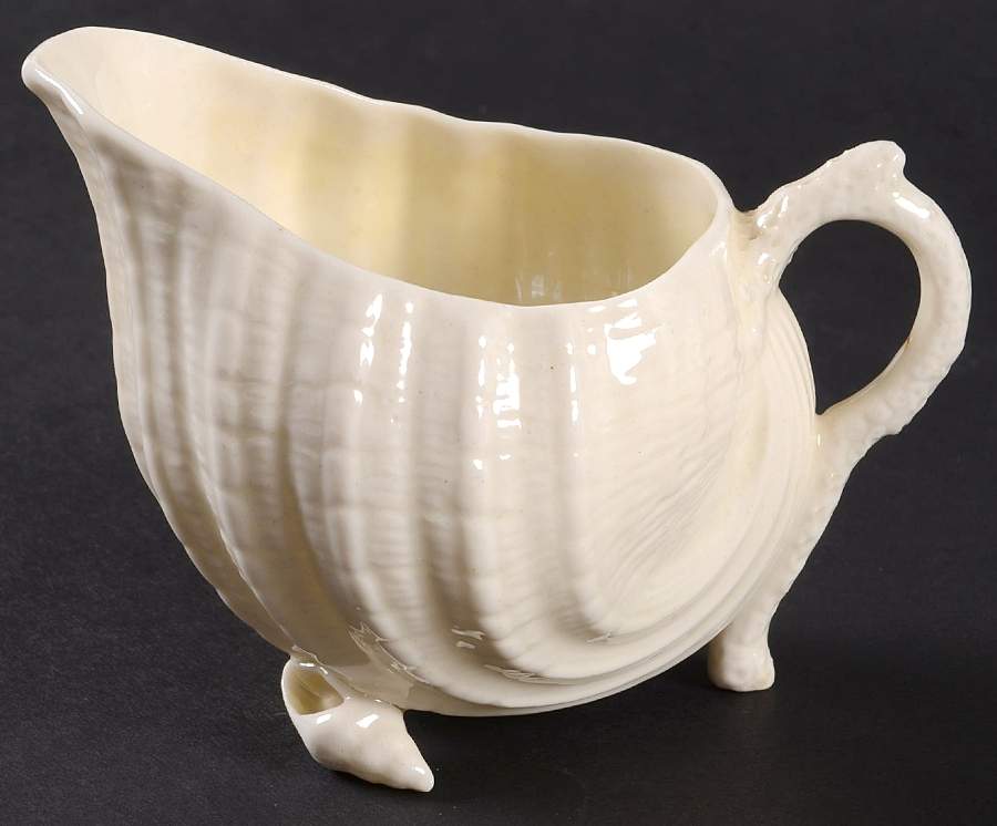 Neptune White Mini Creamer by Belleek Pottery (Ireland)-1