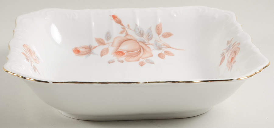 Alpin Rose (Roses on Side) 9" Square Vegetable Bowl by Bohemia Ceramic Works-1