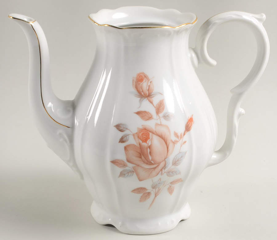 Alpin Rose (Roses on Side) Coffee Pot No Lid by Bohemia Ceramic Works-1