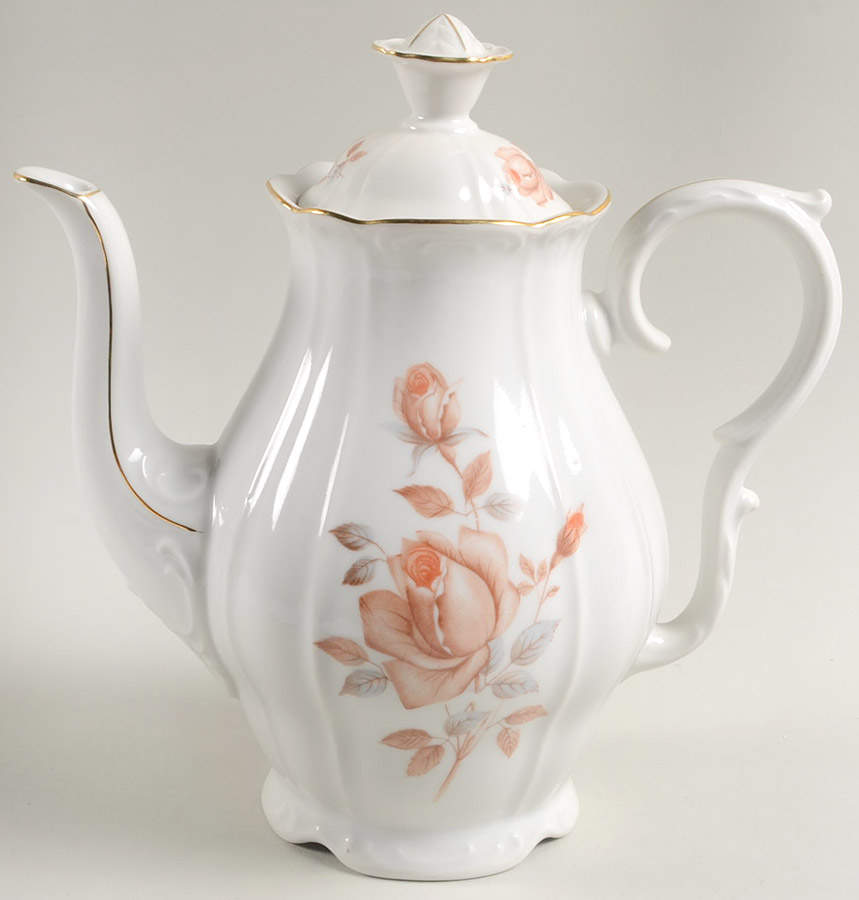 Alpin Rose (Roses on Side) Coffee Pot & Lid by Bohemia Ceramic Works-1