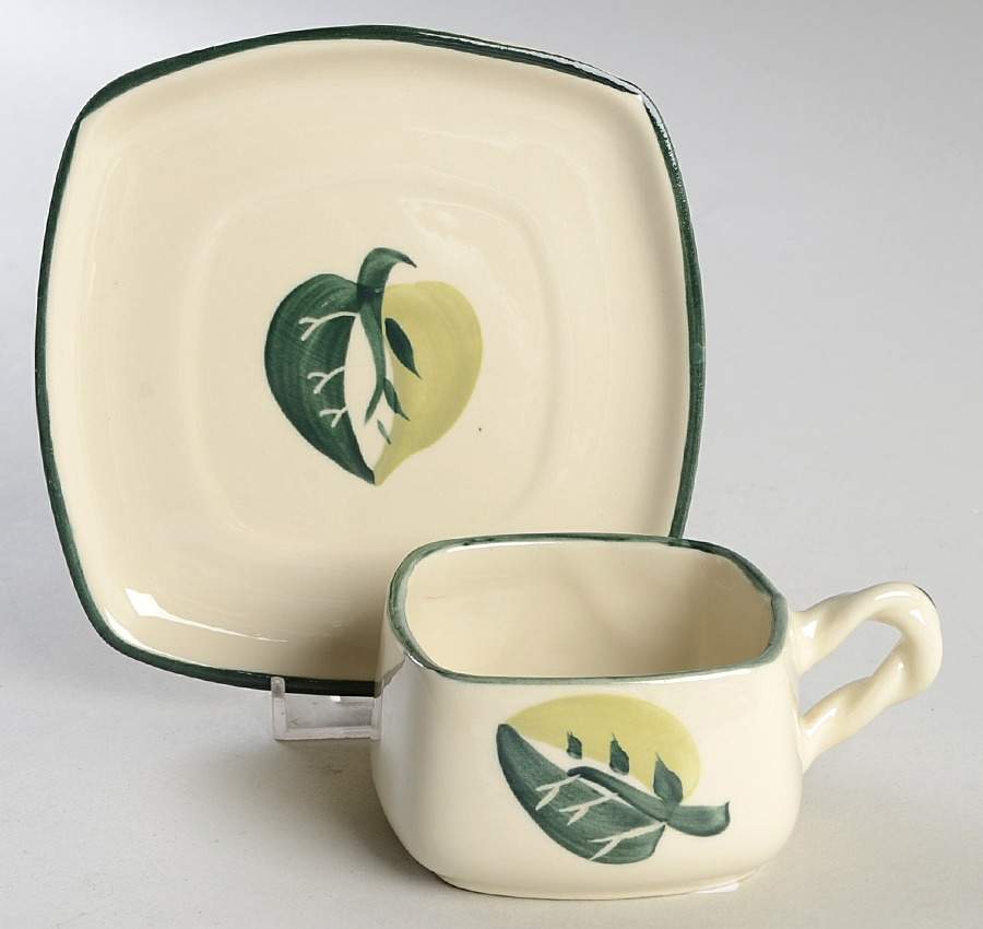 Autumn Leaf Flat Cup & Saucer Set by Blair (USA)-1