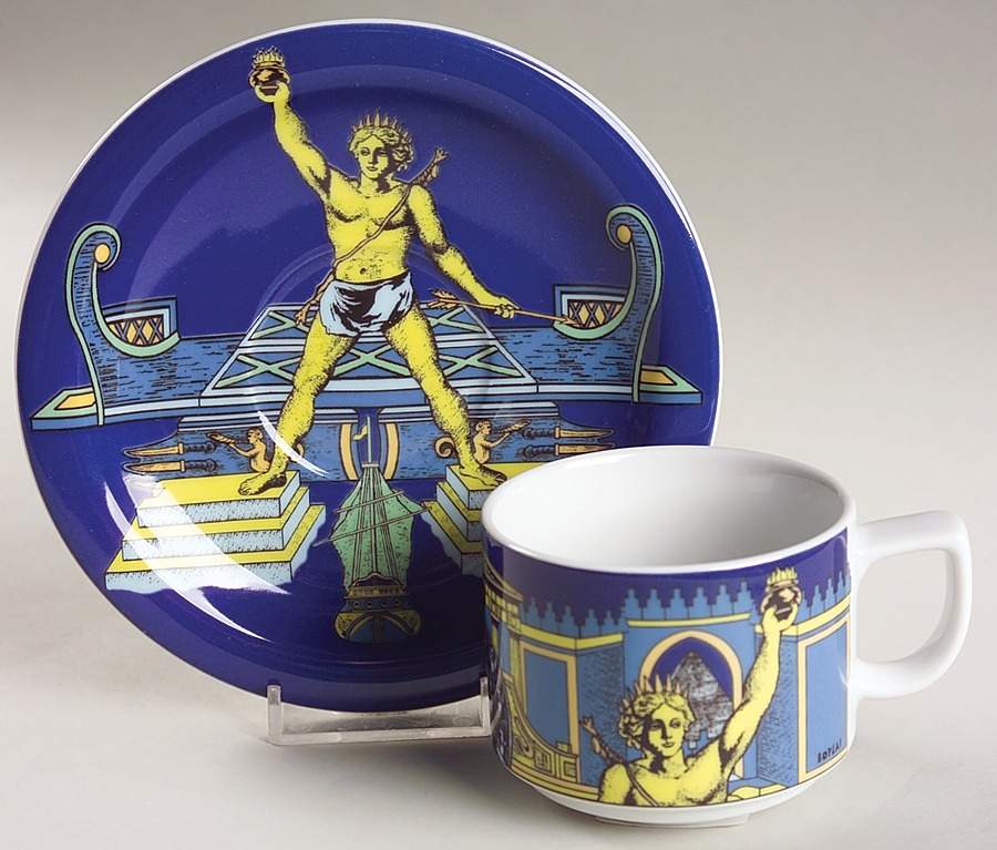 New Worlds Flat Cup & Saucer Set by Bopla (Switzerland)-1