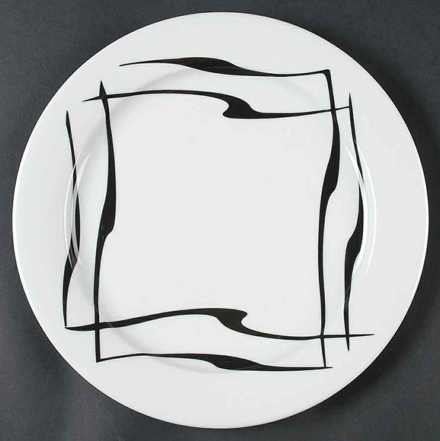 Black & White Dinner Plate by Bopla (Switzerland)-1