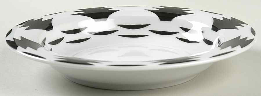 Black & White Rim Soup Bowl by Bopla (Switzerland)-1